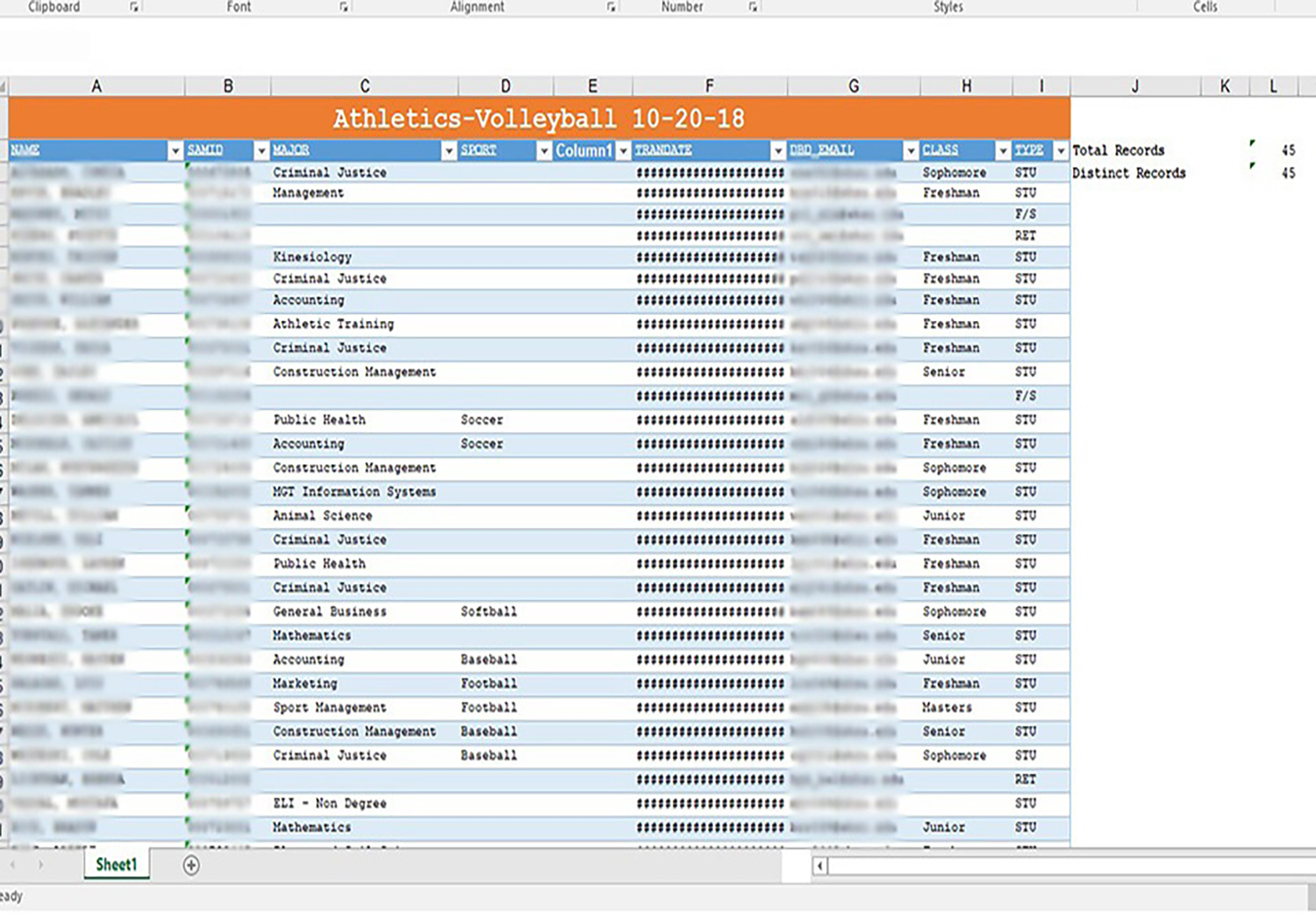 This is an example of an event tracking report.